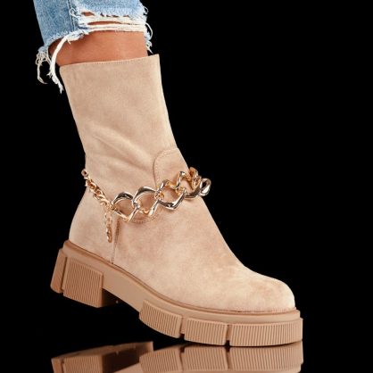 Reducere 37% la Ghete Dama Fatima2 Bej #8592M