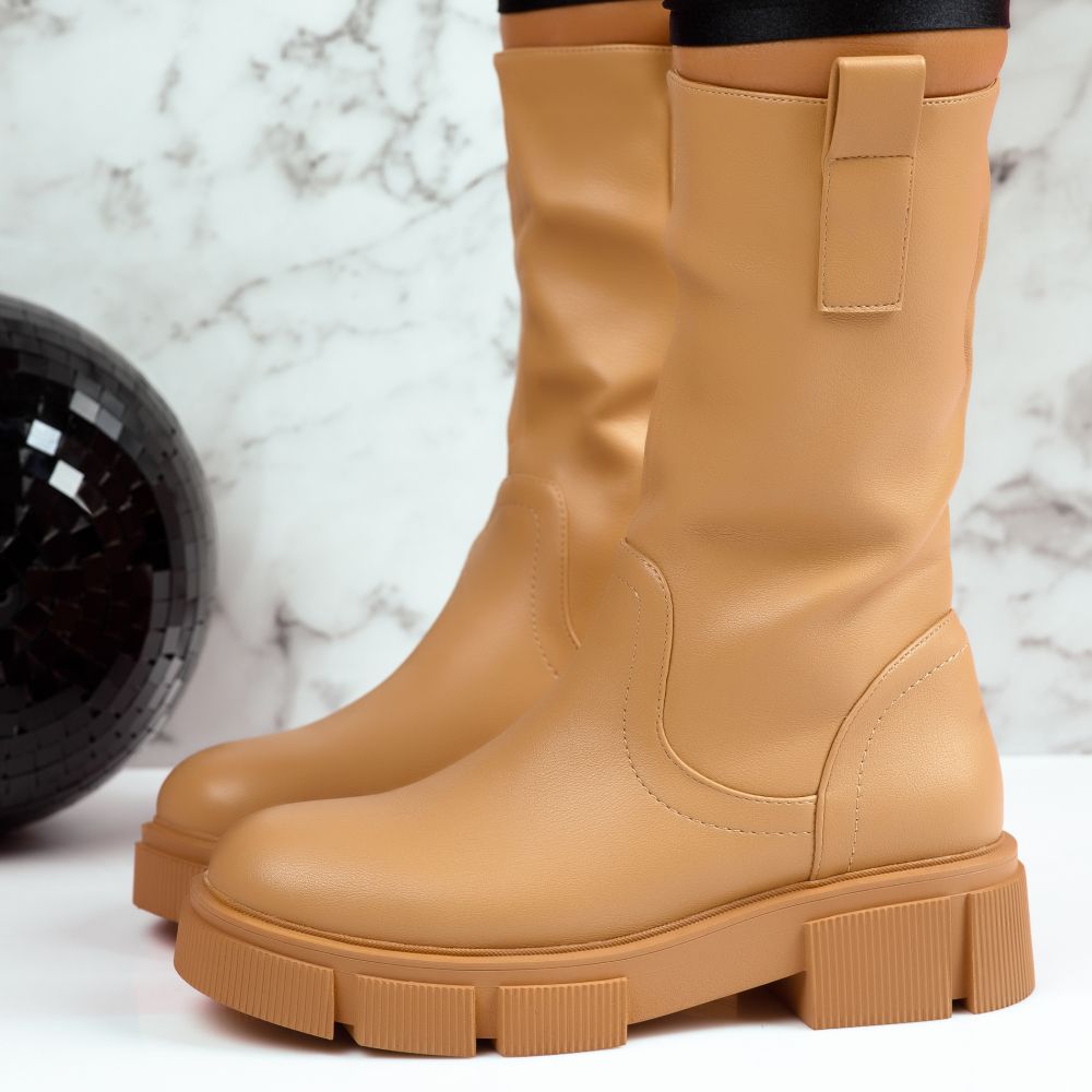 Reducere 50% la Cizme Scurte Dama Ayfer Khaki #8804M