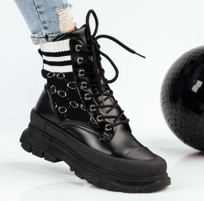 Reducere 38% la Ghete Dama Sport Luna Negre #8893M