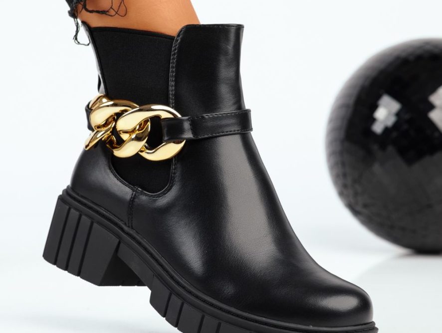 Reducere 22% la Ghete Dama Rain5 Negre #8833M