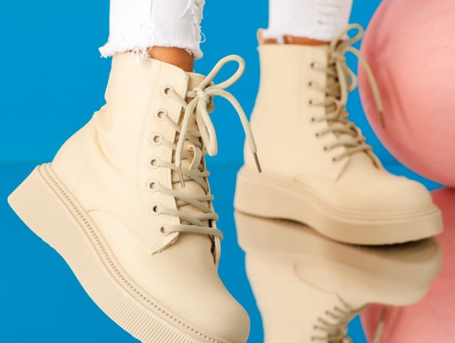 Reducere 34% la Ghete Dama Primavara din Material Textil Tessa3 Bej #9543