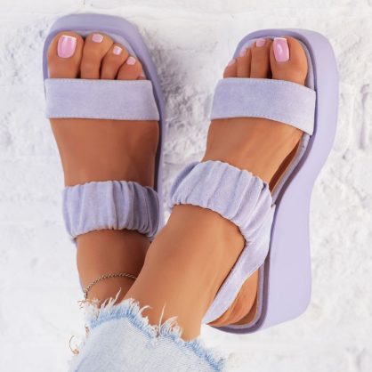 Reducere 31% la Sandale Dama cu Platforma Milana Mov #10263