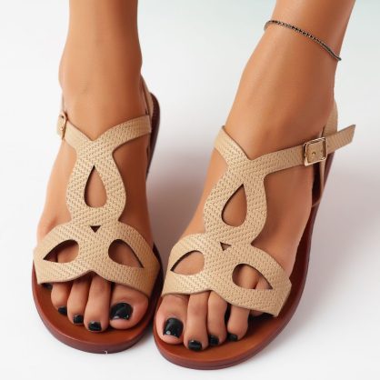 Reducere 22% la Sandale Dama cu Talpa Joasa Noa Bej #11459