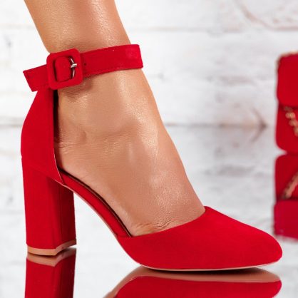 Reducere 24% la Pantofi Dama cu Toc Hannah Rosii #12428