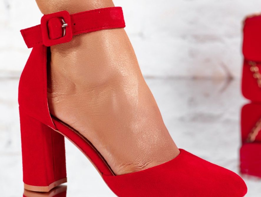 Reducere 24% la Pantofi Dama cu Toc Hannah Rosii #12428