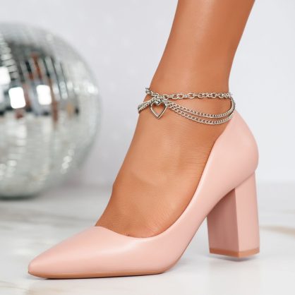Reducere 24% la Pantofi Dama cu Toc Alisa Roz #12356
