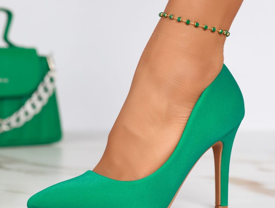 Reducere 42% la Pantofi Dama cu Toc Lane Verzi #12366