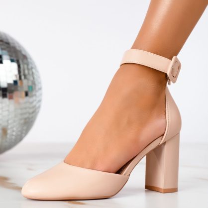 Reducere 24% la Pantofi Dama cu Toc Alice Bej #13323
