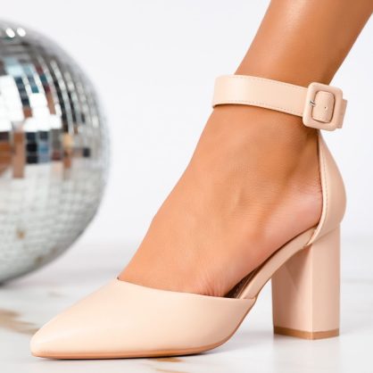 Reducere 24% la Pantofi Dama cu Toc Josie Bej #13314