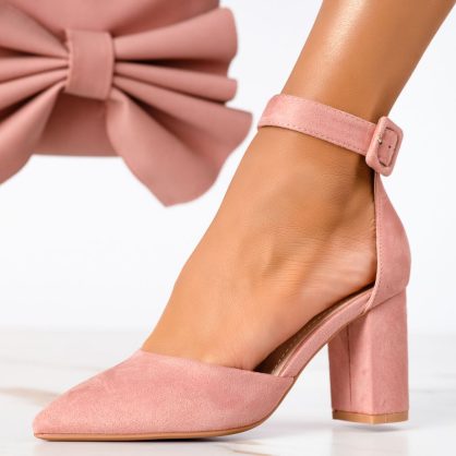 Reducere 24% la Pantofi Dama cu Toc Josie2 Roz #13319