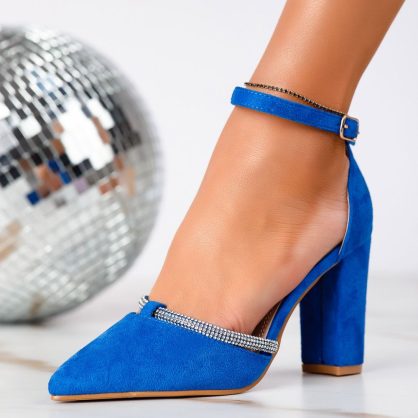 Reducere 24% la Pantofi Dama cu Toc Karina Albastri #13308