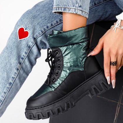 Reducere 25% la Ghete Dama Maria Negre/Verzi #13368