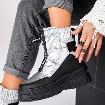 Reducere 25% la Ghete Dama Carla Argintii #13363