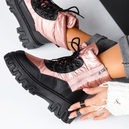 Reducere 25% la Ghete Dama Maria Negre/Roz #13367