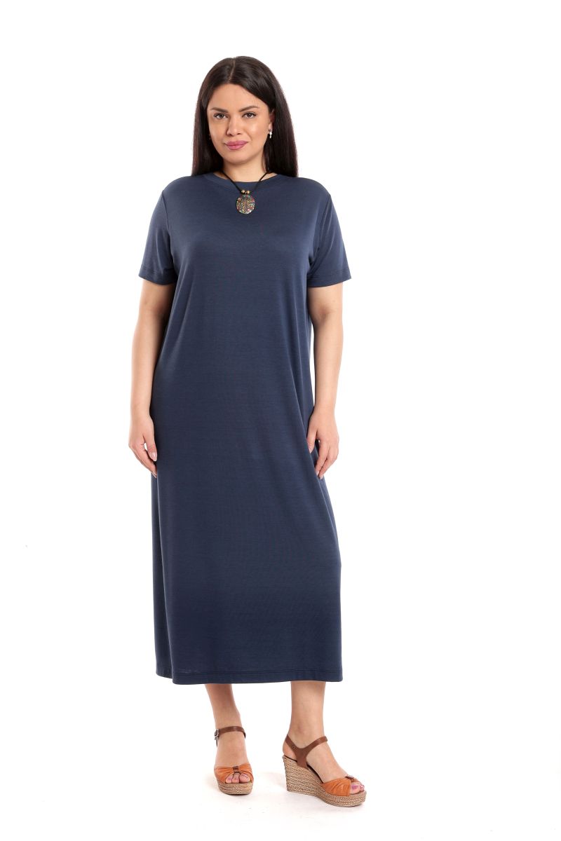 Reducere 36% la Rochie Dama Lunga Tricot, Bleumarin inchis din Viscoza