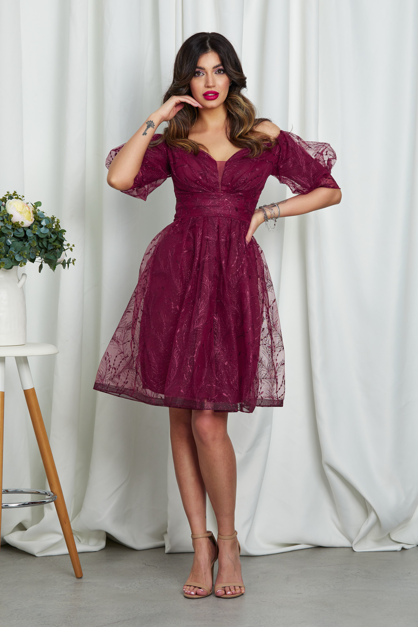Reducere 12% la Rochie Allie Bordo