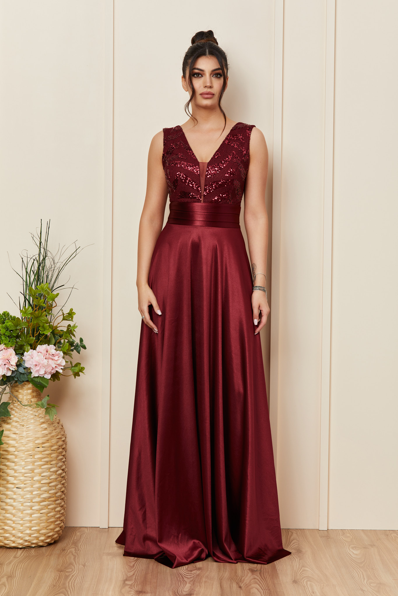 Reducere 29% la Rochie Delight Bordo