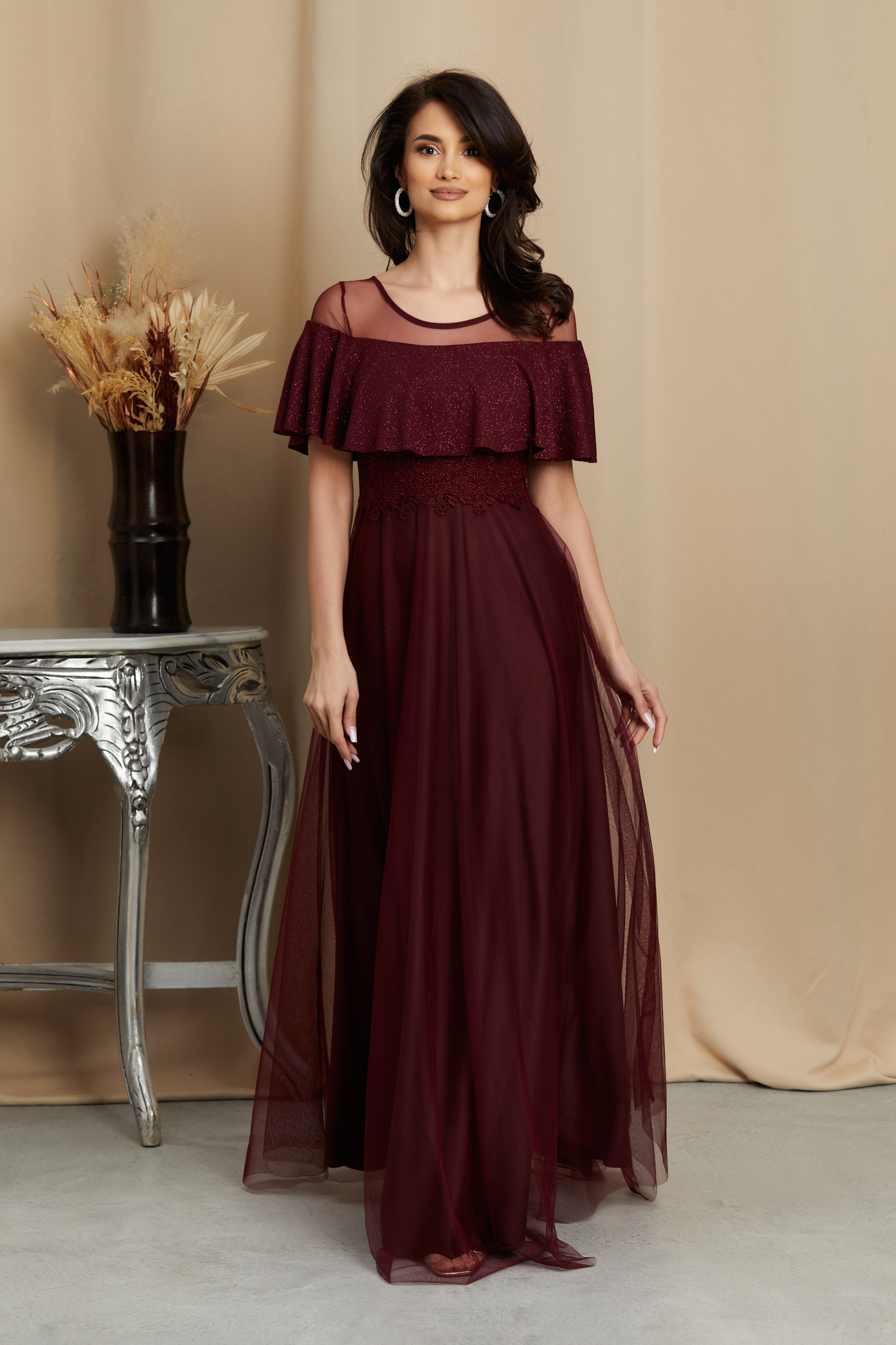 Reducere 22% la Rochie Adellya Bordo
