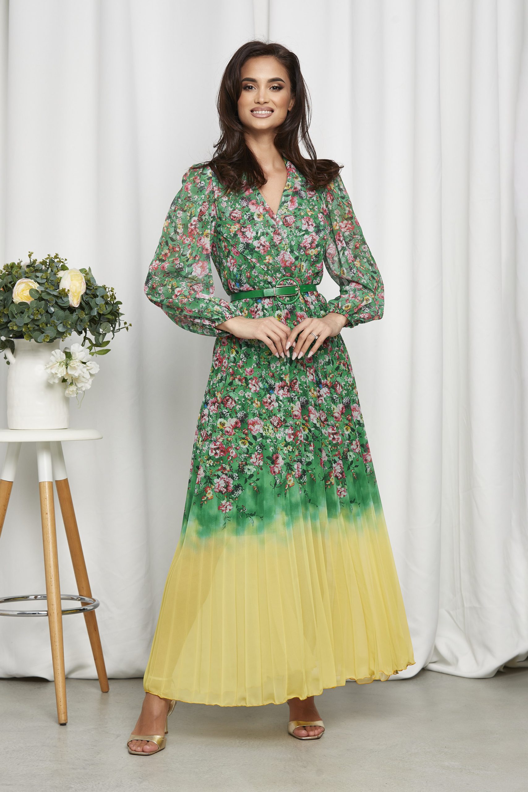 Reducere 42% la Rochie Yazmin Verde Multi