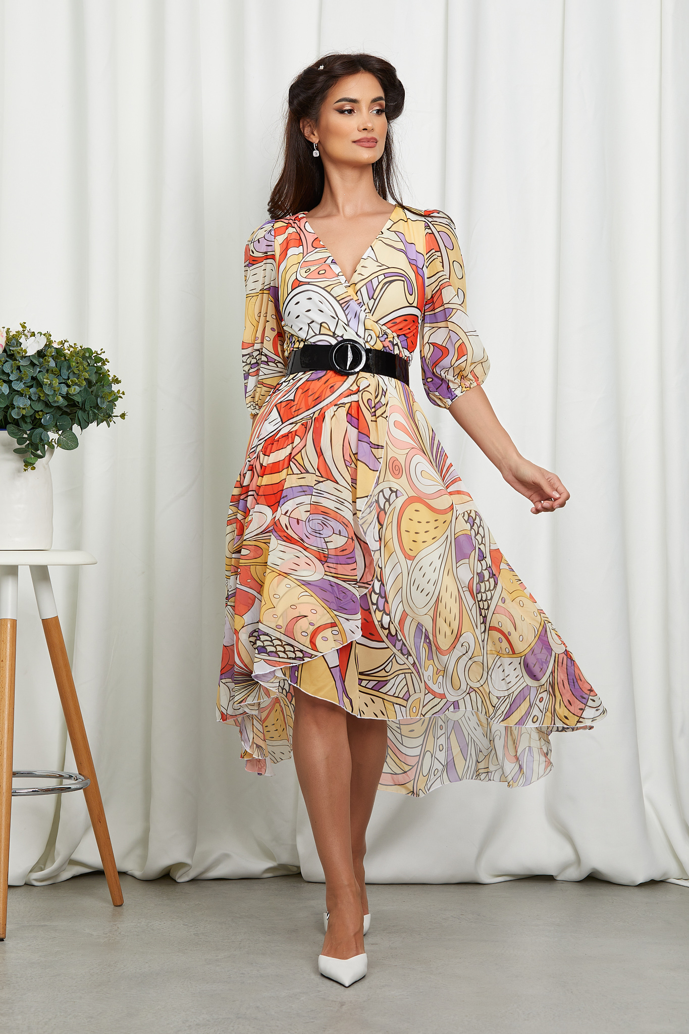 Reducere 40% la Rochie Linda Galben Multi