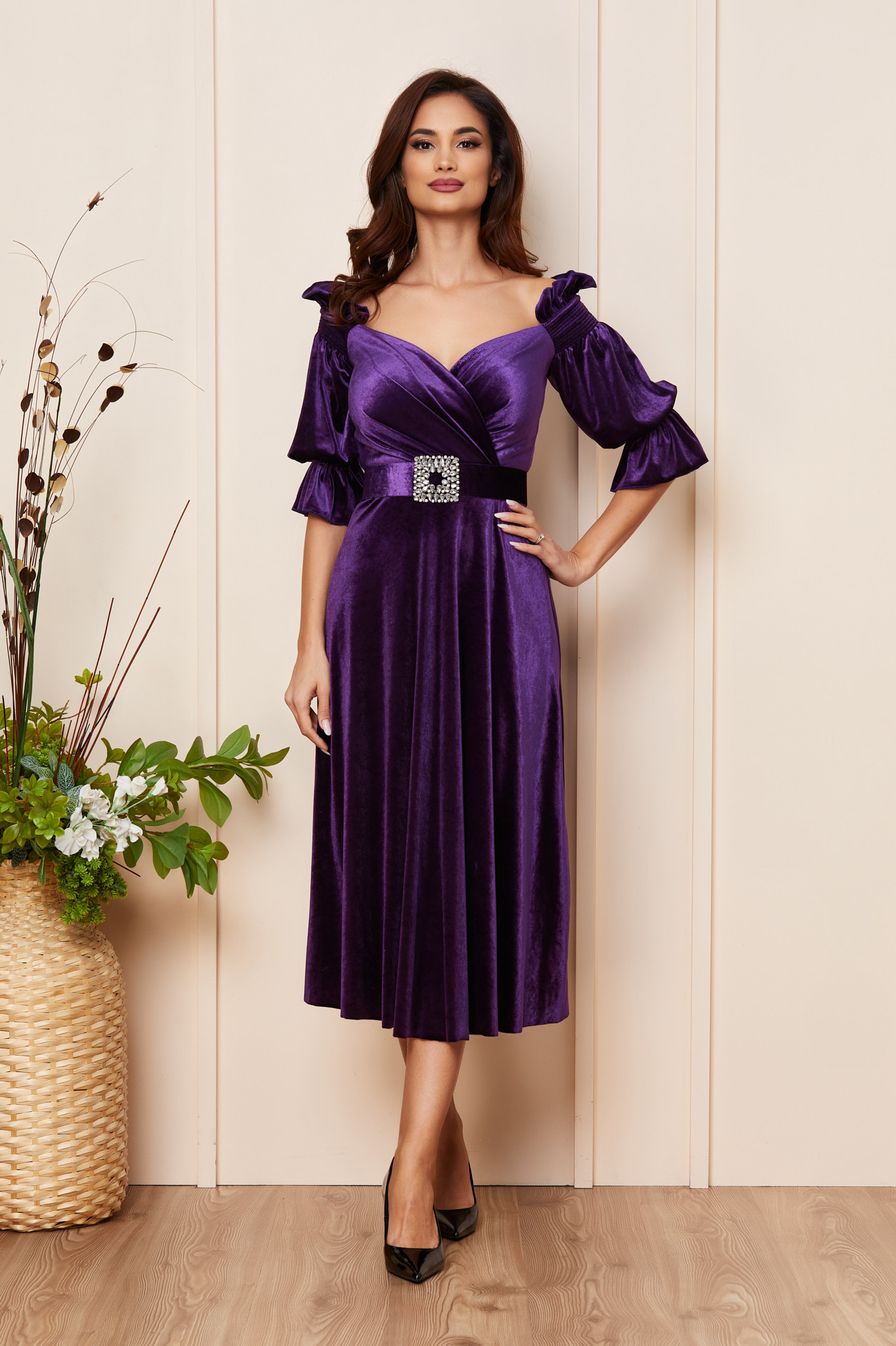 Reducere 18% la Rochie Eliodora Mov