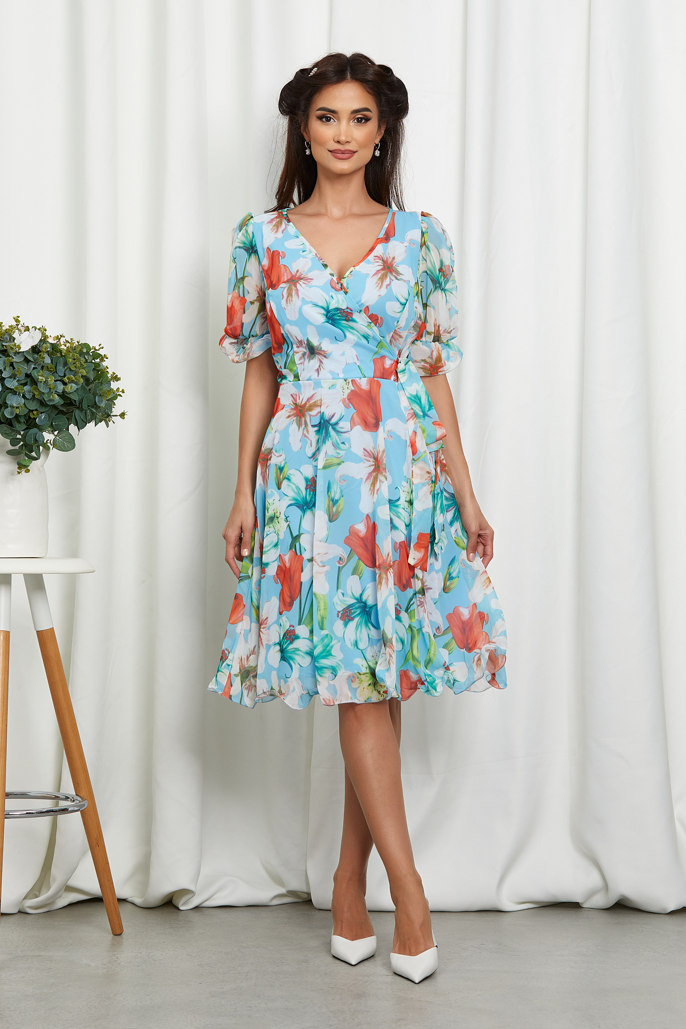 Reducere 33% la Rochie Hanelore Bleu Floral