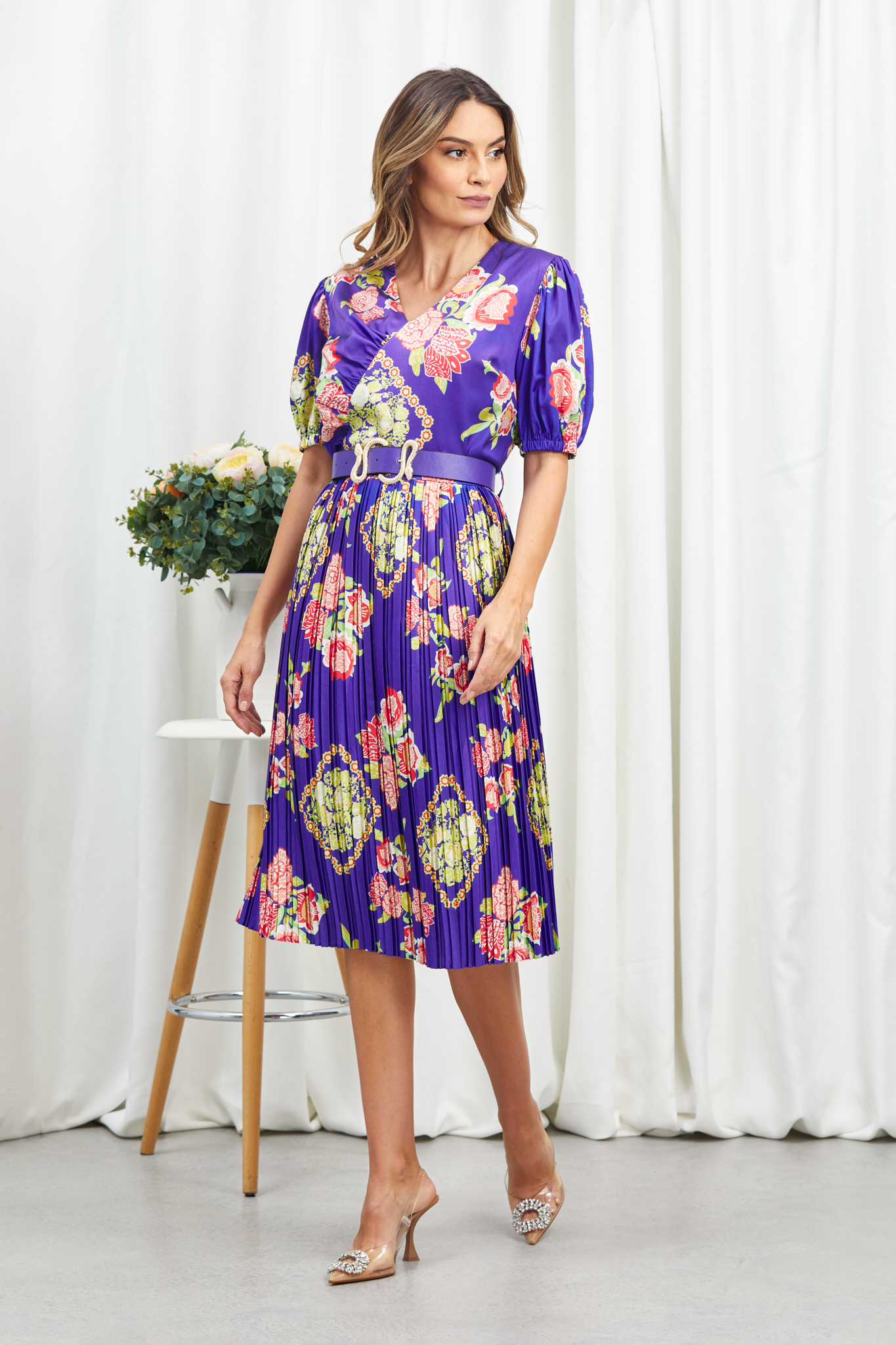 Reducere 43% la Rochie Lynn Albastru Floral