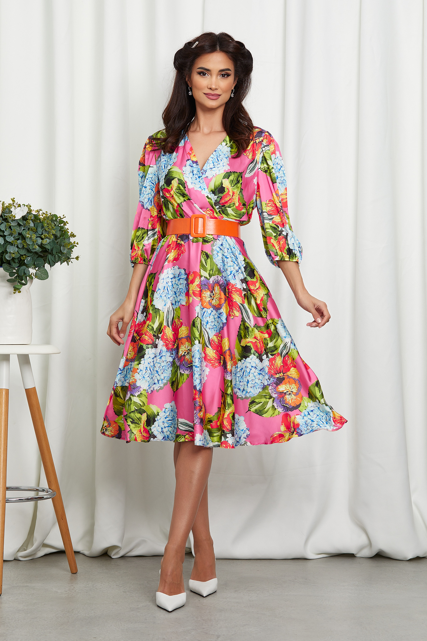 Reducere 36% la Rochie Glenda Roz Multicolora