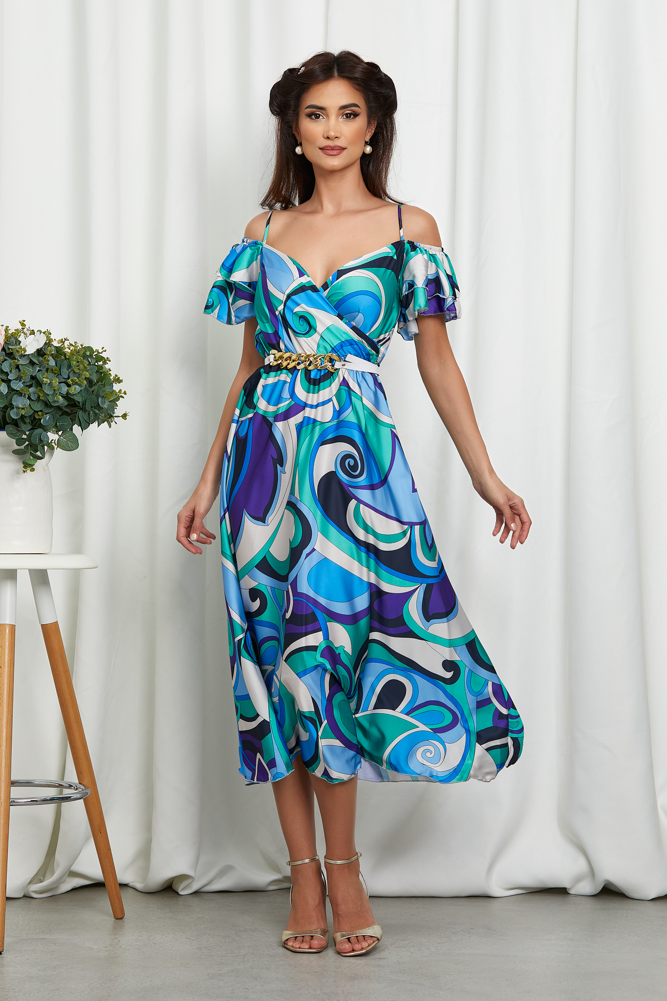 Reducere 31% la Rochie Ignis Albastra Multicolora