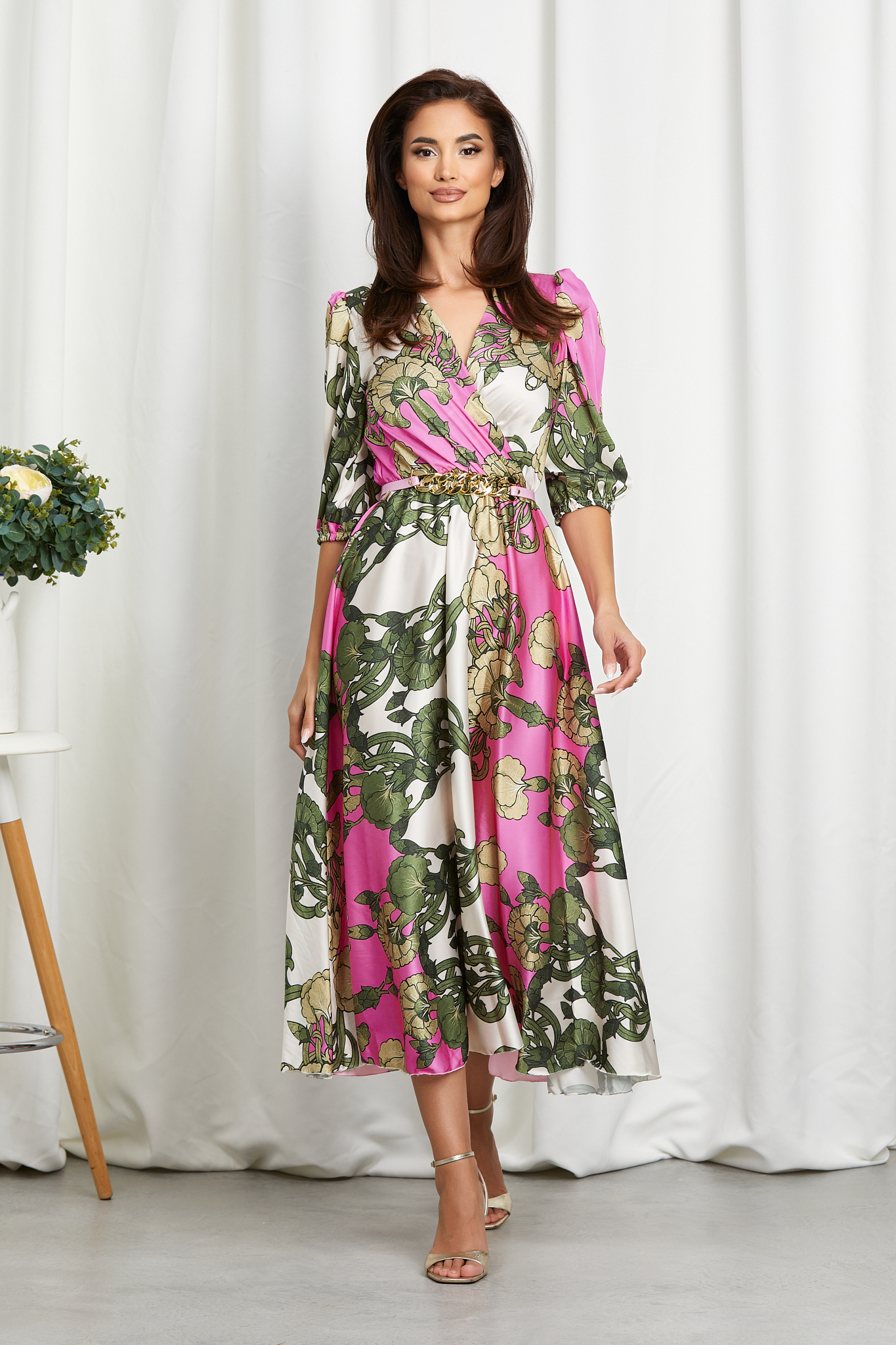 Reducere 20% la Rochie Yolanda Ciclam Floral