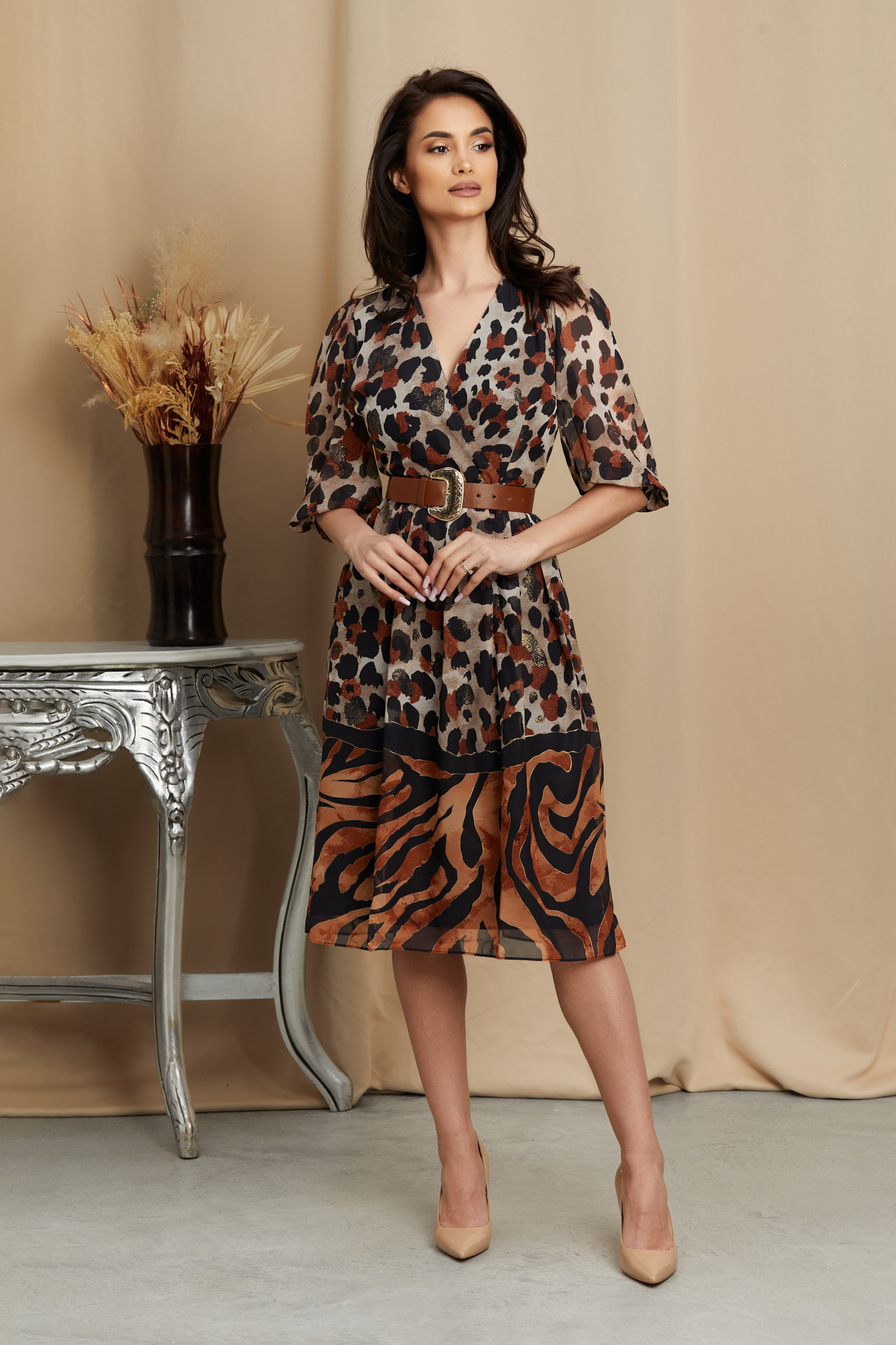 Reducere 24% la Rochie Eden Maro Animal Print