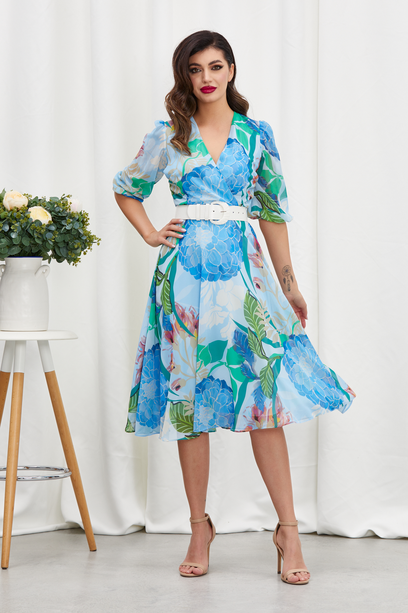 Reducere 24% la Rochie Valerie Bleu Floral