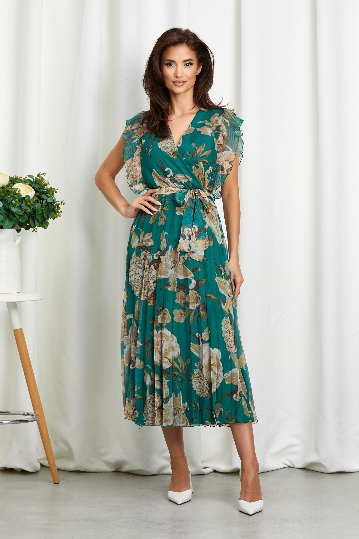 Reducere 22% la Rochie Judy Verde Floral