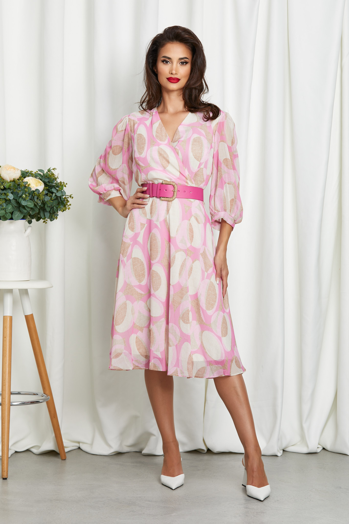 Reducere 28% la Rochie Kessa Roz Multi