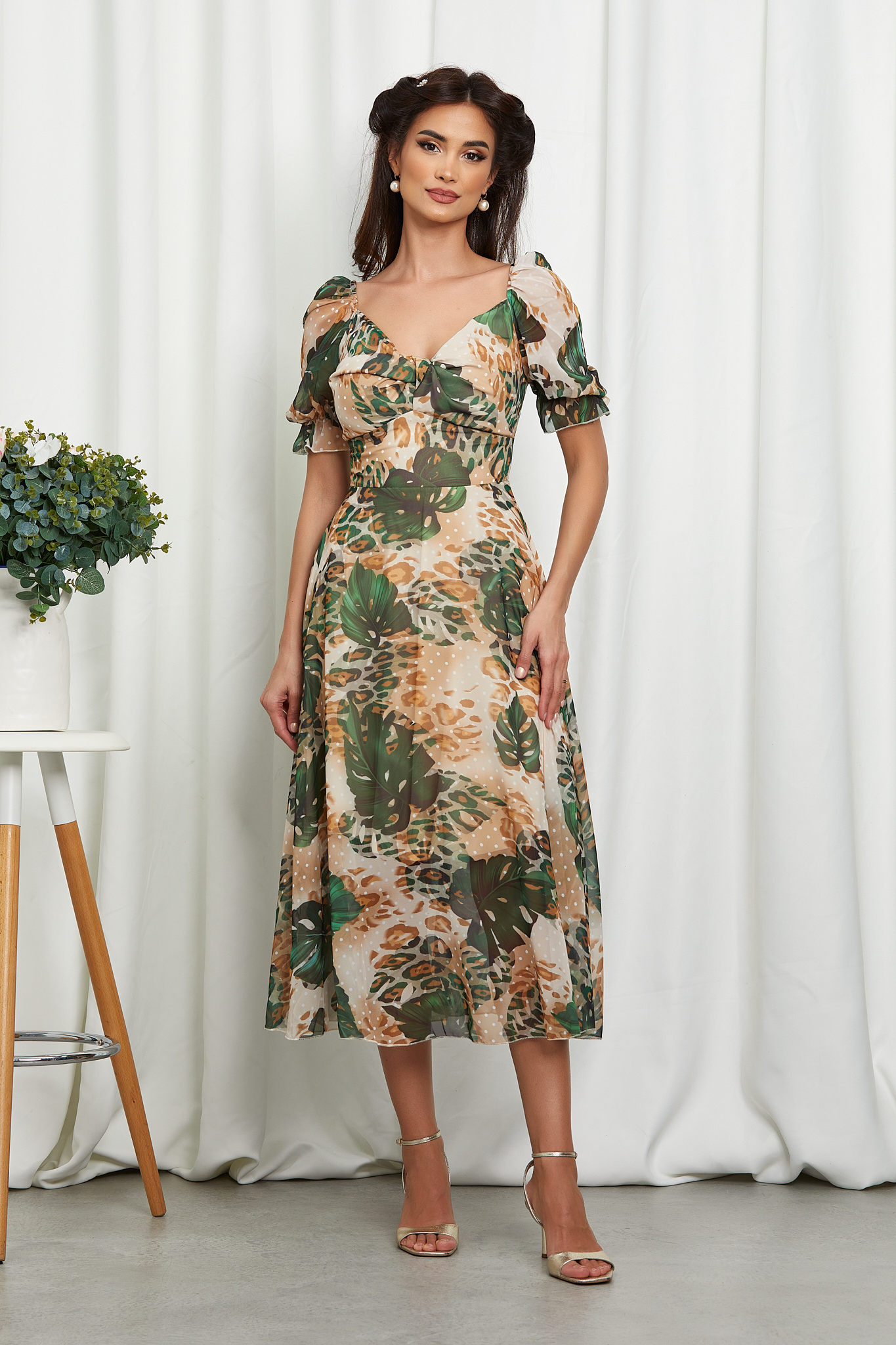 Reducere 43% la Rochie Xenya Verde Multi