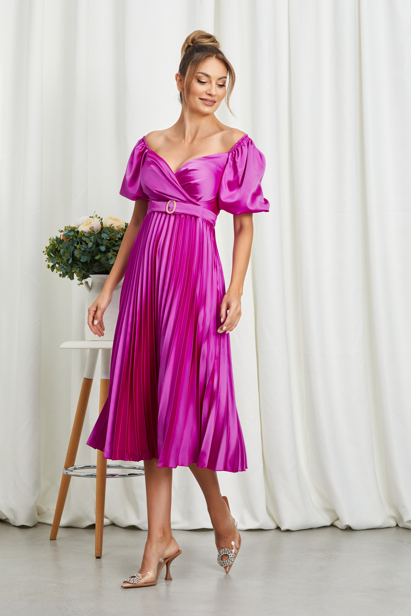 Reducere 7% la Rochie Melba Fucsia