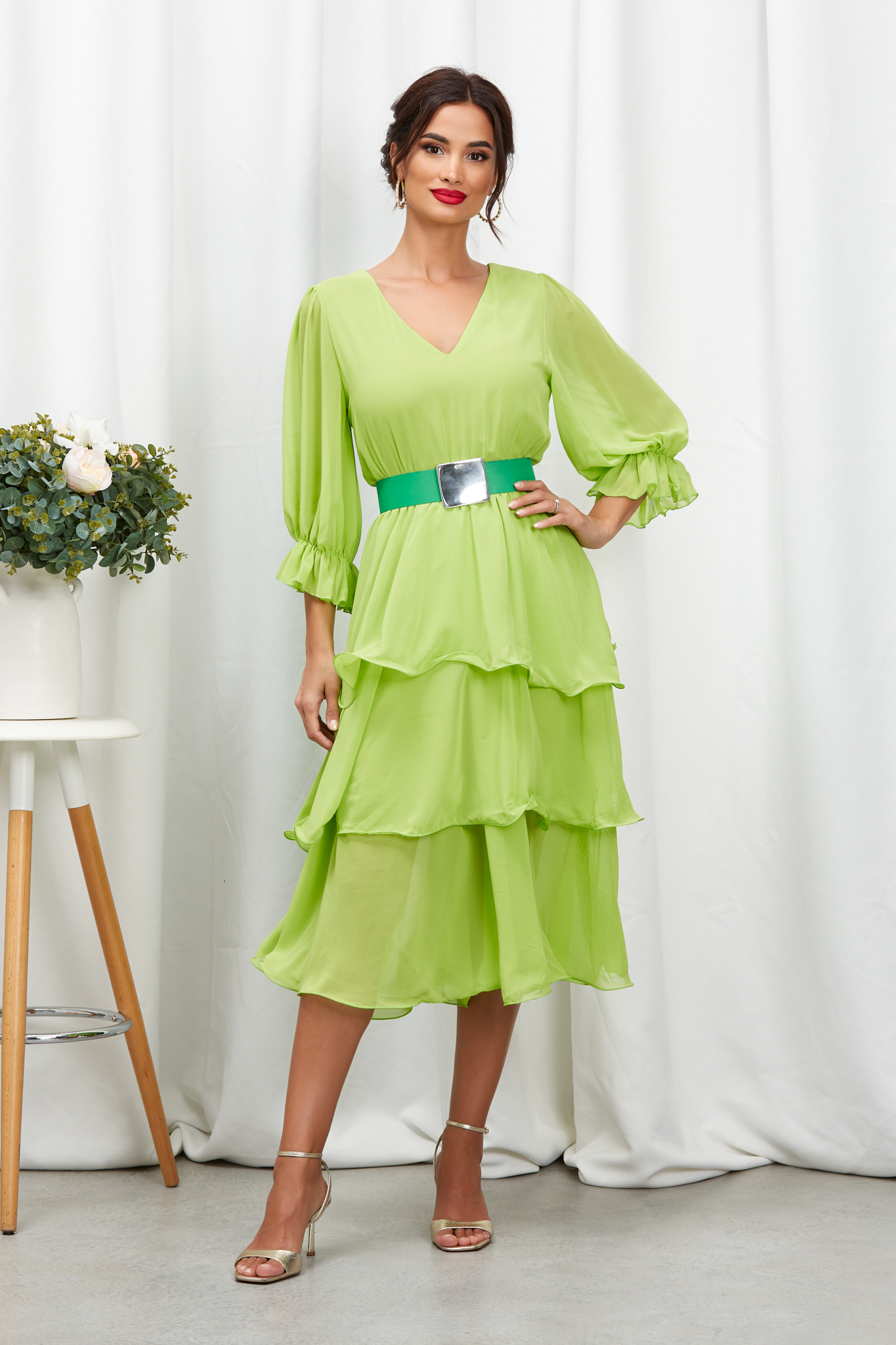 Reducere 21% la Rochie Camilla Verde Neon