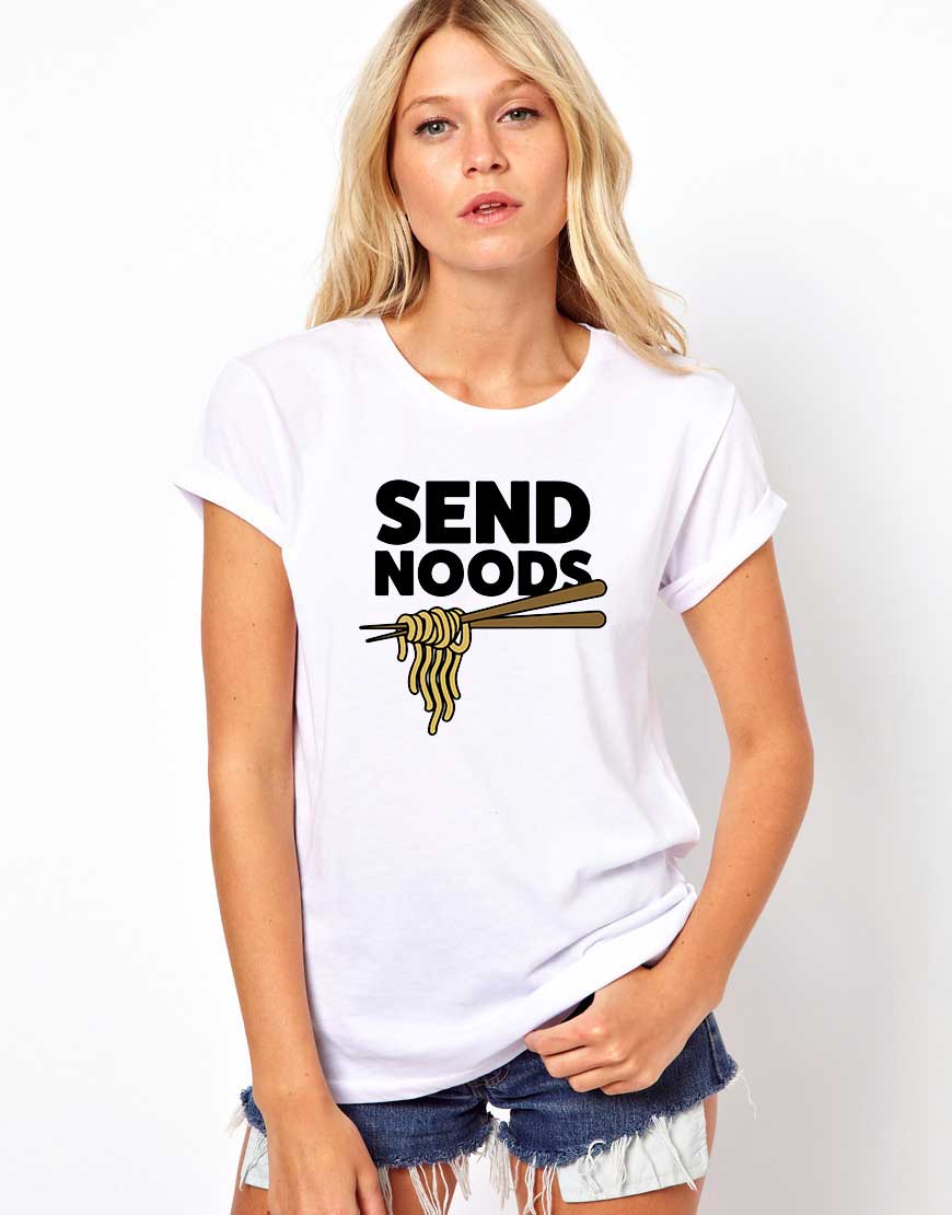 Reducere 33% la Tricou dama alb - Send noods