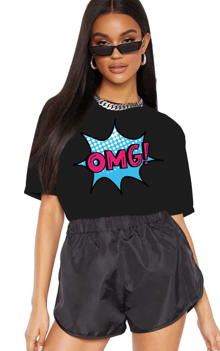 Reducere 33% la Tricou dama negru - OMG