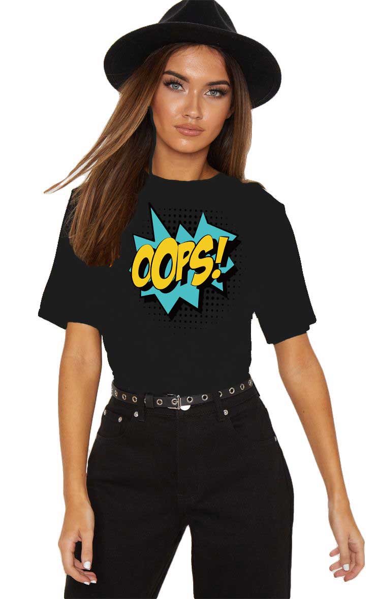 Reducere 33% la Tricou dama negru - Oops