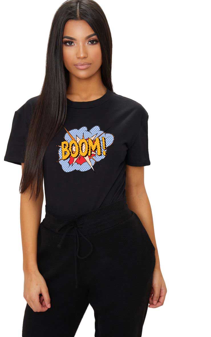 Reducere 33% la Tricou dama negru - Boom