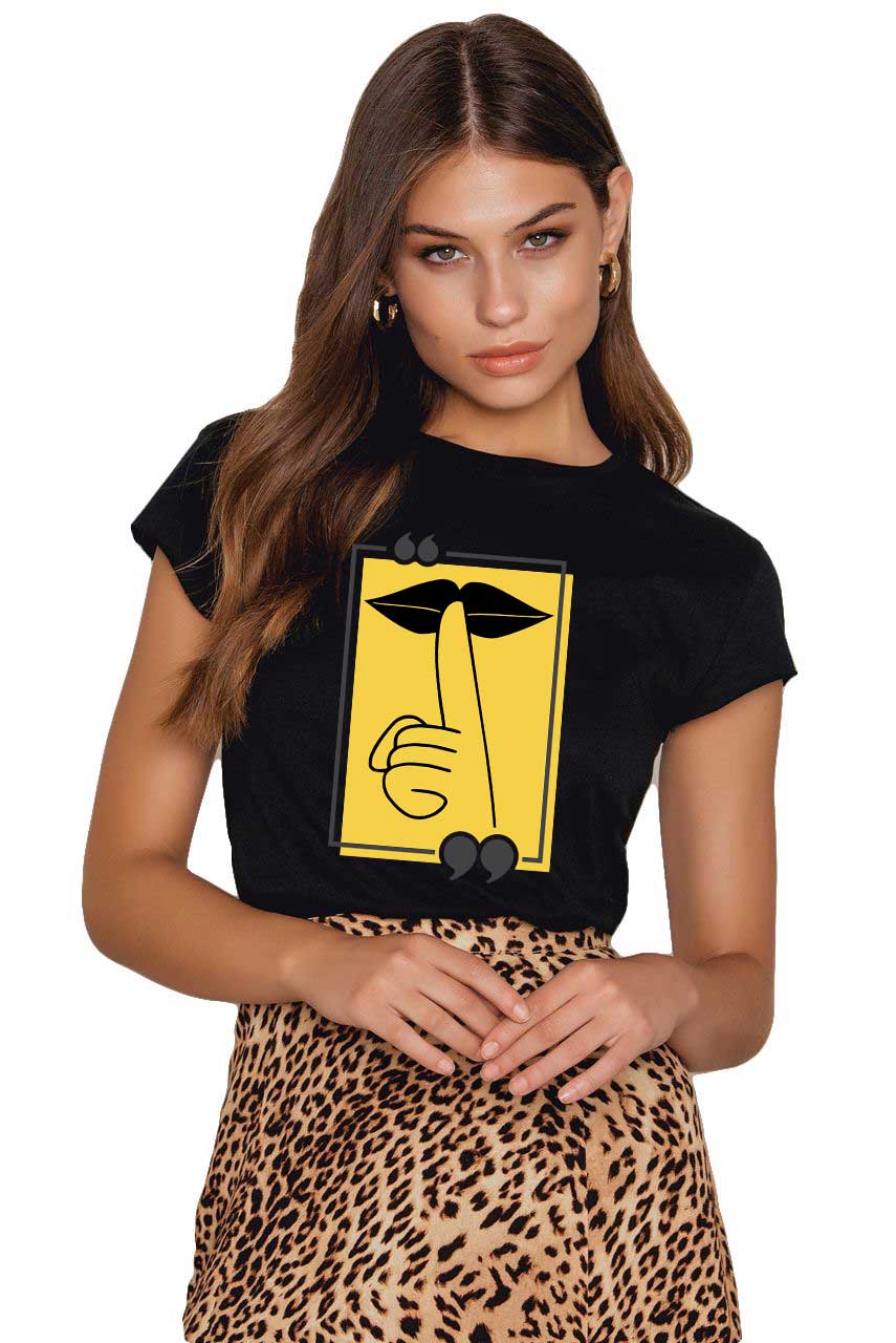 Reducere 33% la Tricou dama negru - Don`t Speak