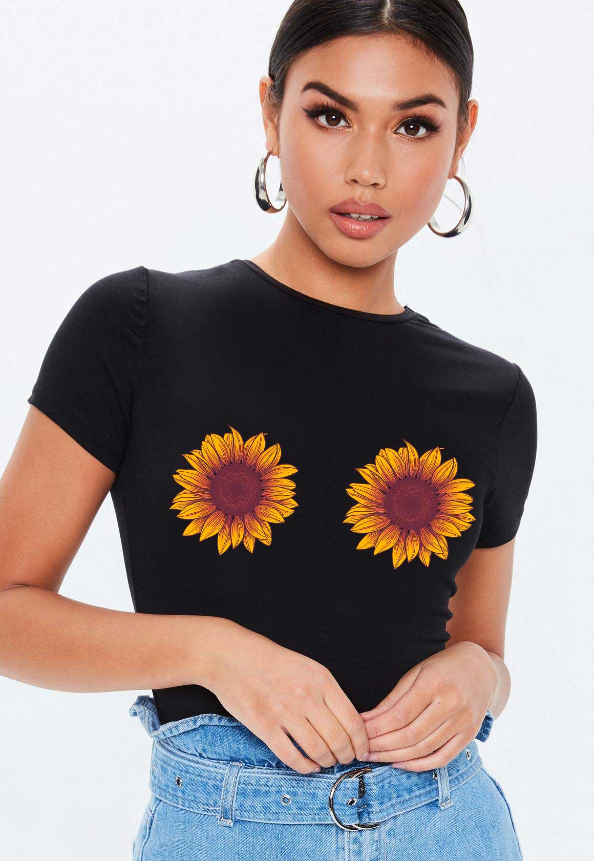 Reducere 33% la Tricou dama negru - Sunflower