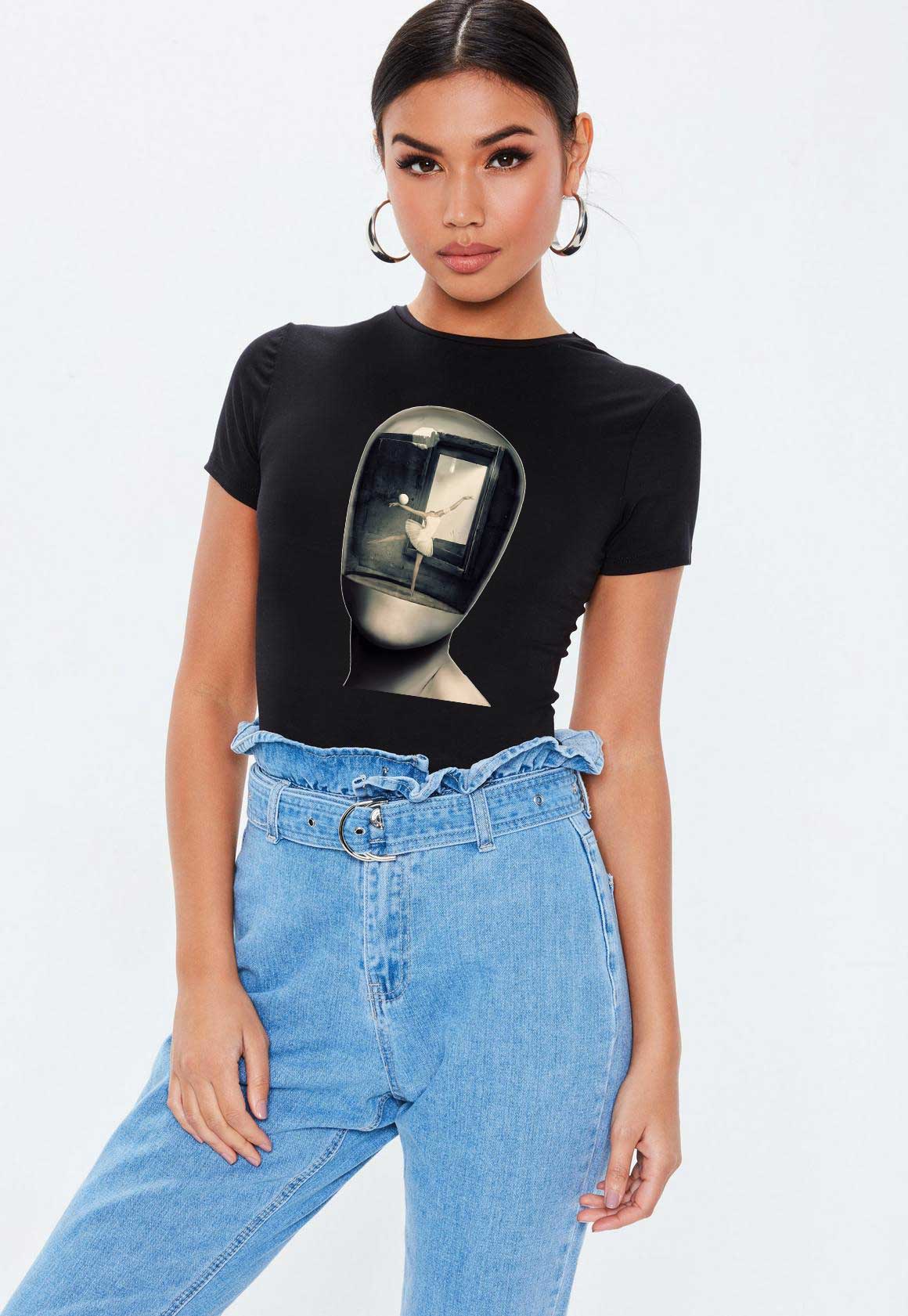 Reducere 33% la Tricou dama negru, Dali, Globul